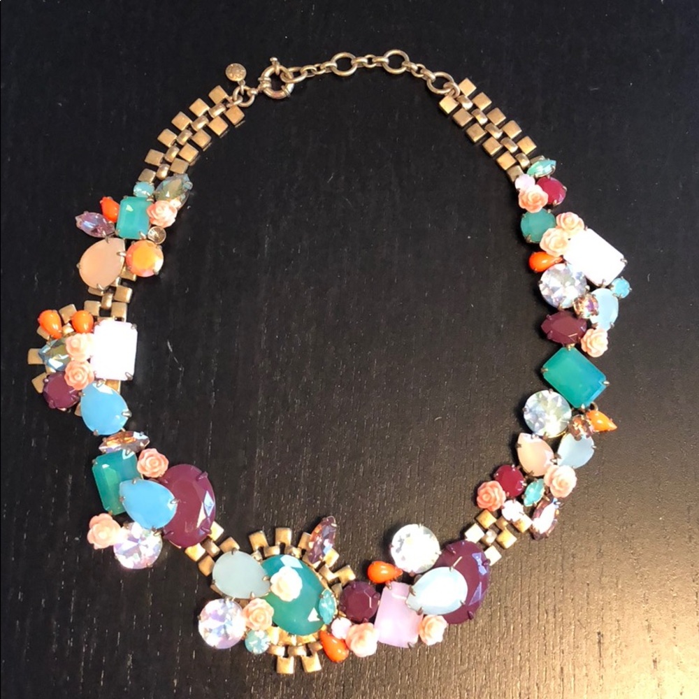 Jcrew multi color rhinestone necklace